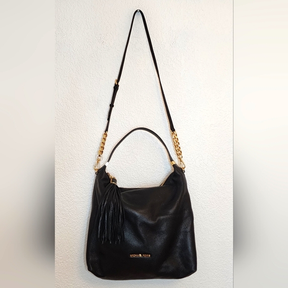 Michael Kors Black Leather Bedford Tassel Shoulder Bag - Picture 5 of 16